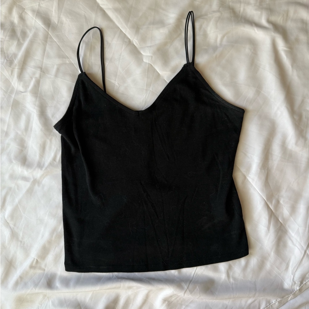 Black Cotton Tank Top